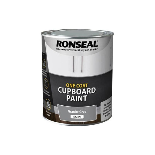 Ronseal One Coat Cupboard Paint Granite Grey Satin 750ml Ronseal - RockBottom Nothampton