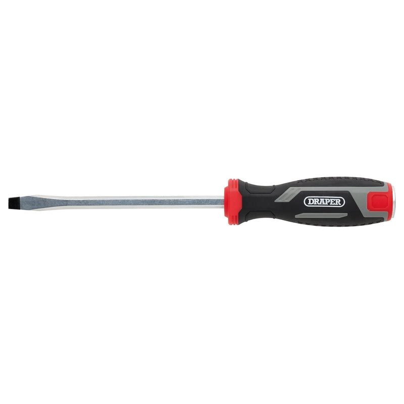 Draper Pound Thru Slotted Soft Grip Screwdriver, SL8 x 150mm Draper - Town Tools