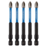 Draper Expert Cross Slot/PH Type Impact Screwdriver Bits, No.2 x 75mm, 1/4" Hex Draper - Town Tools 