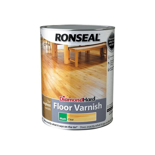 Ronseal Diamond Hard Floor Varnish Matt 5 litre Ronseal - RockBottom Nothampton