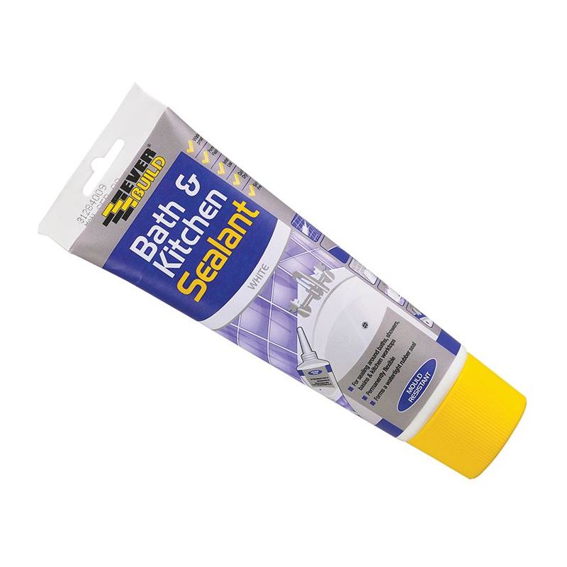 Everbuild Sika Bath & Kitchen Seal White Easi Squeeze 200ml Everbuild Sika - RockBottom Northamptin