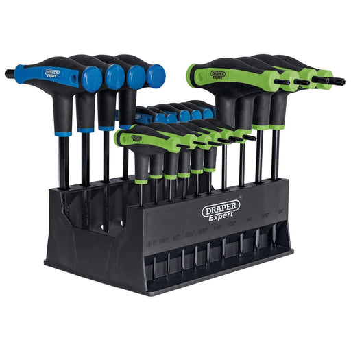 Draper Expert TX-STAR & Hex Soft Grip Metric T-Handle Key Set (20 Piece) Draper - Town Tools 