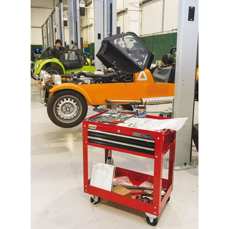 Draper Expert 2 Level Tool Trolley with Two Drawers 07635 Draper - Town Tools 