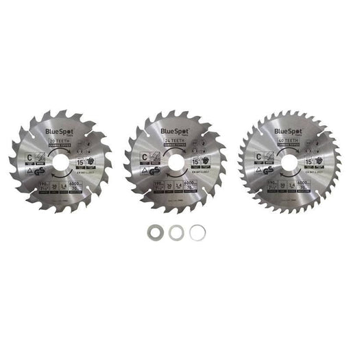 Bluespot Tools 190mm Circular Saw Blade Set, 3 Piece BlueSpot Tools - RockBottom Northampton