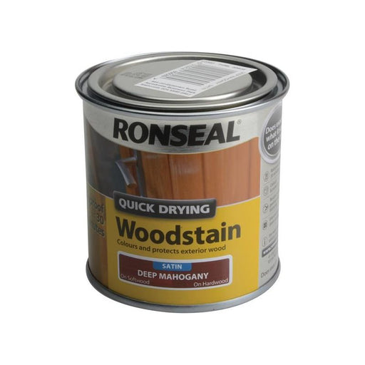 Ronseal Quick Drying Woodstain Satin Deep Mahogany 250ml Ronseal - RockBottom Nothampton