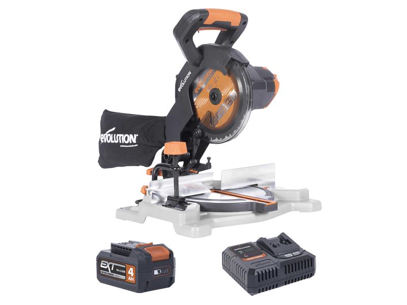 Evolution - R185CMS-Li EXT Compound Mitre Saw 18V 1 x 4.0Ah Li-ion