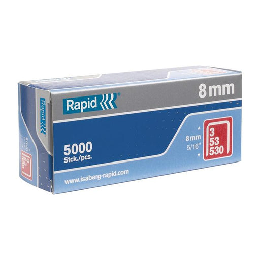 Rapid 53/8B 8mm Galvanised Staples (Box 5000) Rapid - RockBottom Nothampton