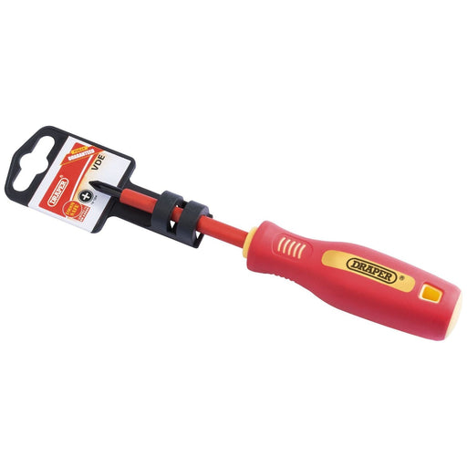 Draper Fully Insulated Soft Grip Cross Slot Screwdriver, No.1 x 80mm 46528 Draper - Town Tools 
