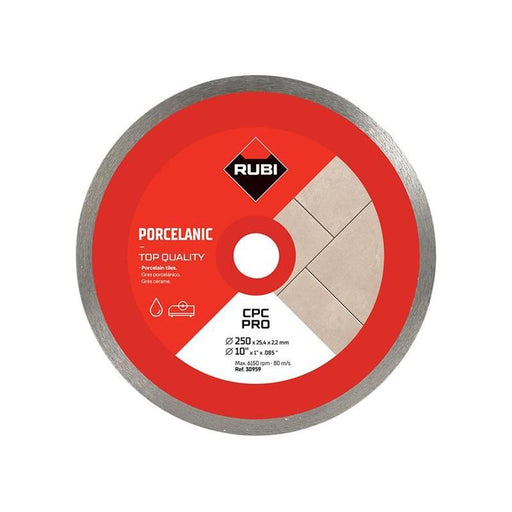 Rubi Tiling Tools CPC250 PRO Continuous Rim Diamond Blade 250mm RUBI TILING TOOLS - RockBottom Nothampton