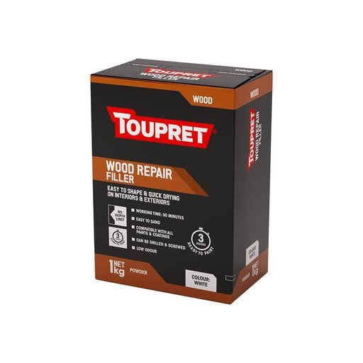 Toupret Wood Repair Filler White 1kg Toupret - RockBottom Northampton