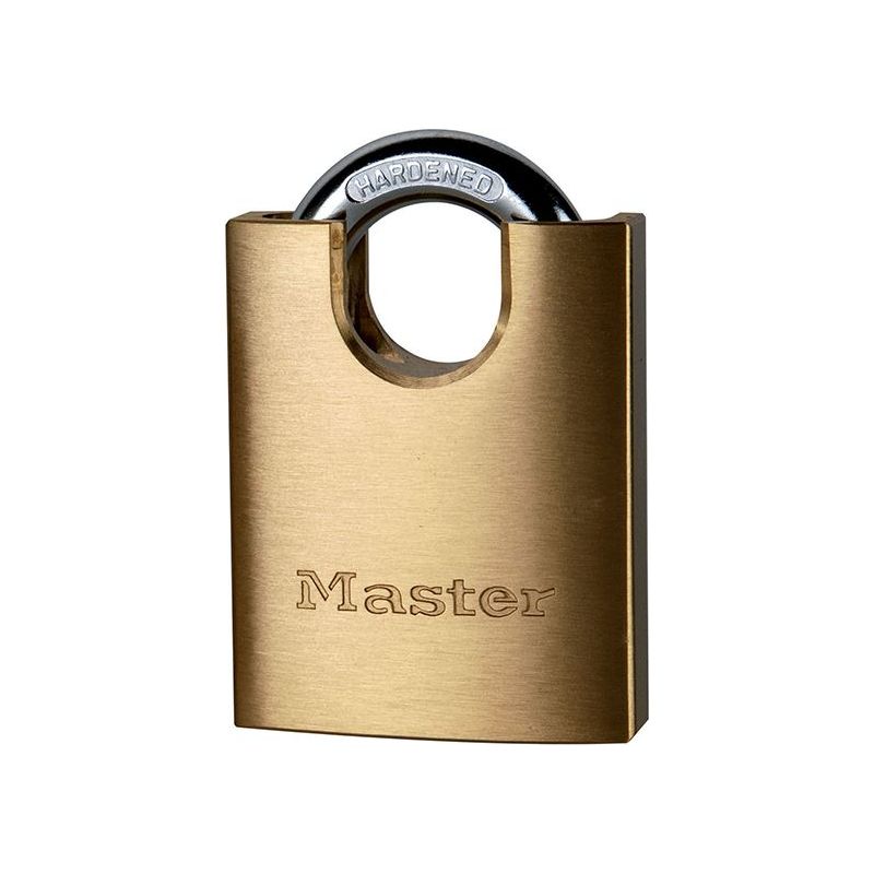 Master Lock Solid Brass 50mm Padlock 5-Pin Shrouded Shackle Master Lock - RockBottom Northampton
