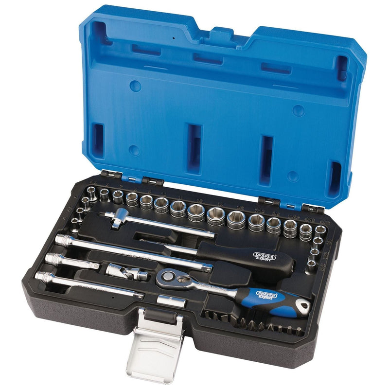 Draper Expert Combined MM/AF Socket Set, 1/4" Sq. Dr. (40 Piece) 16445 Draper - Town Tools 