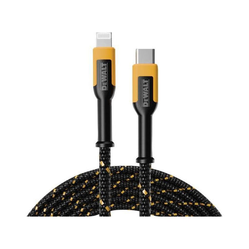 Dewalt Telecoms USB C to Lightning® Reinforced Charging Cable 1.2m (4ft) DEWALT Telecoms - NorthantsTrade Northampton