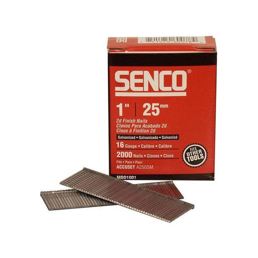 Senco Straight Brad Nails Galvanised 16G x 25mm (Pack 2000) Senco - RockBottom Nothampton