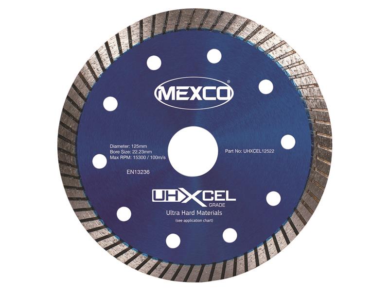 MEXCO - UHXCEL Ultra Hard Materials Diamond Blade 125 x 22mm