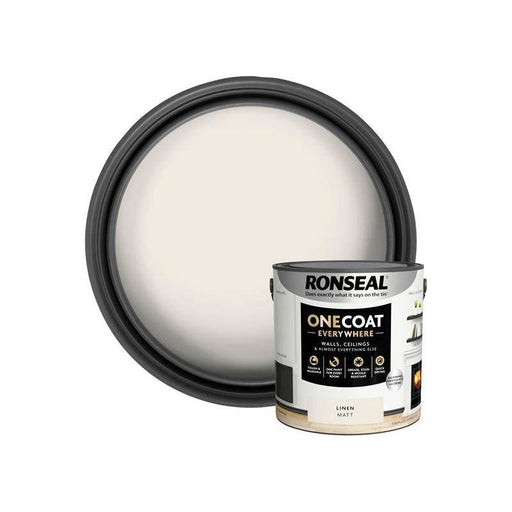 Ronseal One Coat Everywhere Interior Paint Linen Matt 2.5 litre Ronseal - RockBottom Nothampton