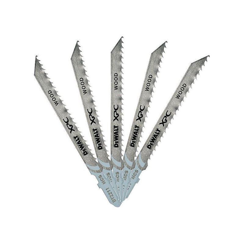 Dewalt Power Tools XPC HCS Wood Jigsaw Blades Pack of 5 T111C DeWALT Power Tools - RockBottom Northampton