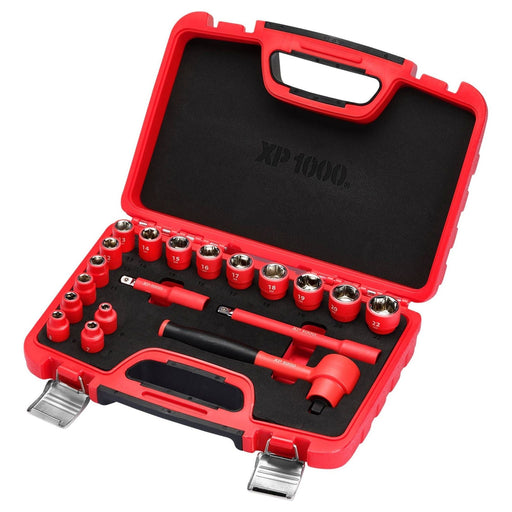 Draper XP1000 VDE Metric Socket Set, 3/8" Sq. Dr. (19 Piece) Draper - Town Tools