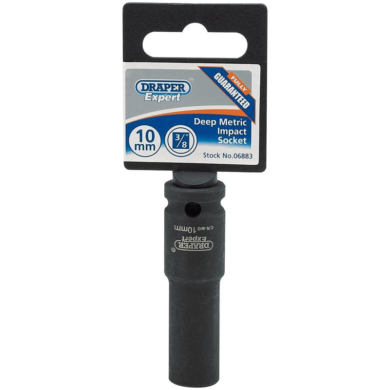 Draper Expert HI-TORQ 6 Point Deep Impact Socket, 3/8" Sq. Dr., 10mm Draper - Town Tools 