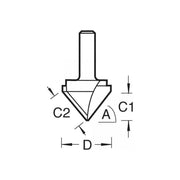 Trend 11/3 x 1/2 TCT V-Groove Cutter 45° 9.2 x 19.1mm Trend - RockBottom Northampton