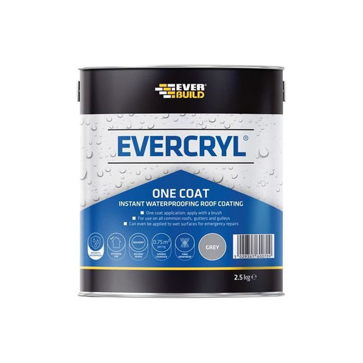 Everbuild Sika EVERCRYL® One Coat Grey 2.5kg Everbuild Sika - RockBottom Northamptin