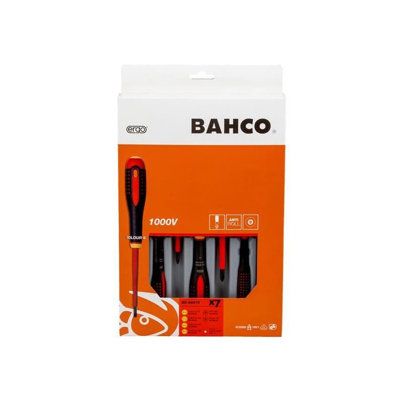 Bahco BE-9887S ERGO™ VDE Insulated Screwdriver Set, 7 Piece Bahco - RockBottom Northampton
