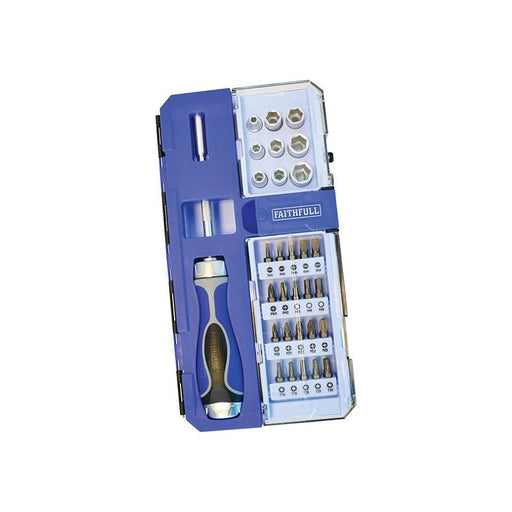 Faithfull Ratchet Screwdriver & Socket Set, 33 Piece Faithfull - RockBottom Northampton