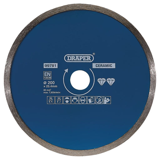 Draper Continuous Diamond Blade, 200mm 99781 Draper - Town Tools 
