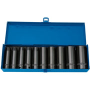 Draper HI-TORQ Metric Deep Impact Socket Set, 1/2" Sq. Dr. (10 Piece) Draper - Town Tools 