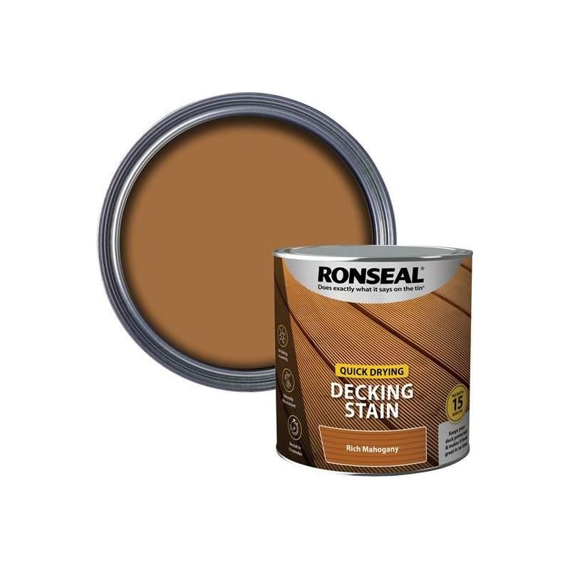 Ronseal Quick Drying Decking Stain Rich Mahogany 2.5 litre Ronseal - RockBottom Nothampton