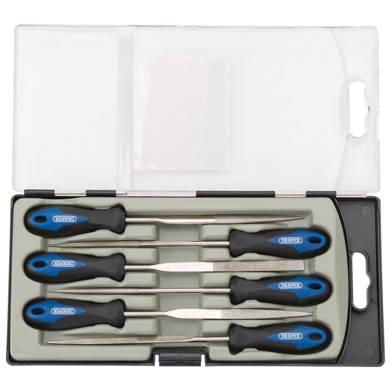 Draper Soft Grip Diamond Needle File Set, 150mm (6 Piece) 47817 Draper - Town Tools 