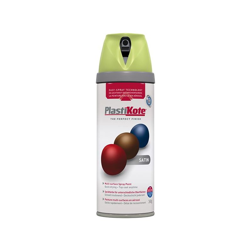 Plastikote Twist & Spray Satin Pistachio 400ml PlastiKote - RockBottom Nothampton
