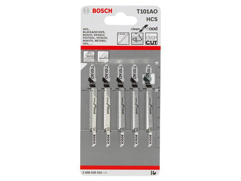 Bosch T 101 AO Jigsaw Blade Pack of 5 Heavy Duty
