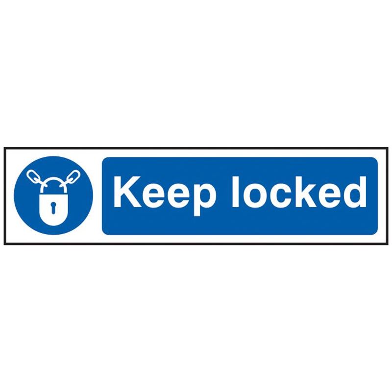 Scan Keep Locked - PVC Sign 200 x 50mm Scan - RockBottom Nothampton