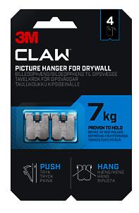 3M Claw Drywall Picture Hanger 7kg - 4 Pack