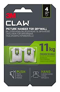 3M Claw Drywall Picture Hanger 11kg - 4 Pack