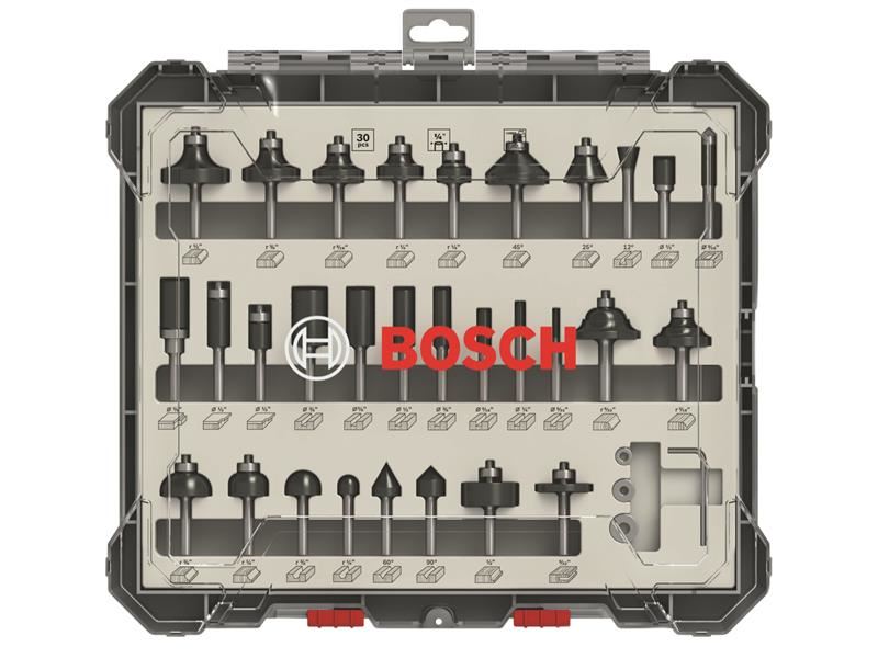 Bosch Powertool Accessories PRO Router Bit Mixed Set, 30 Piece Bosch Powertool Accessories - RockBottom Northampton