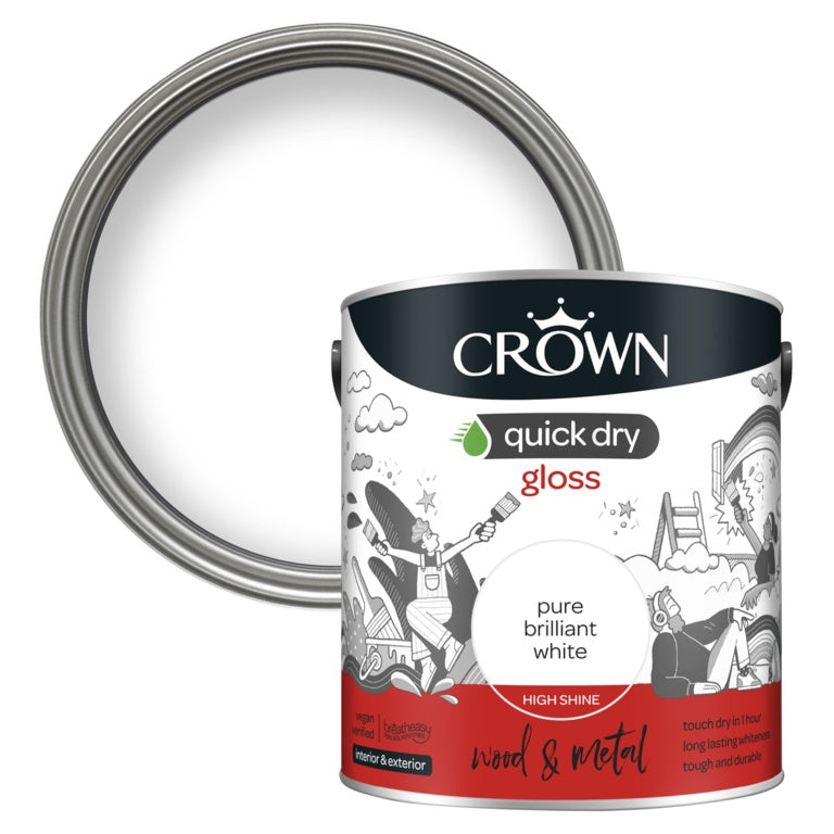 Crown Quick Dry Gloss Pure Brilliant White 2.5L