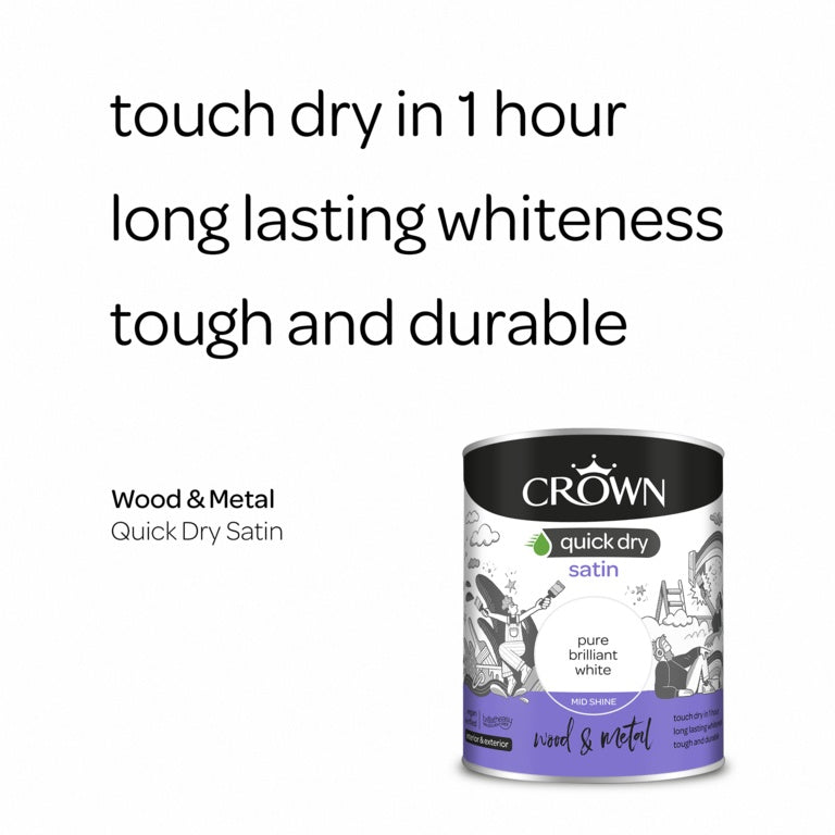 Crown Quick Dry Satin Pure Brilliant White 2.5L