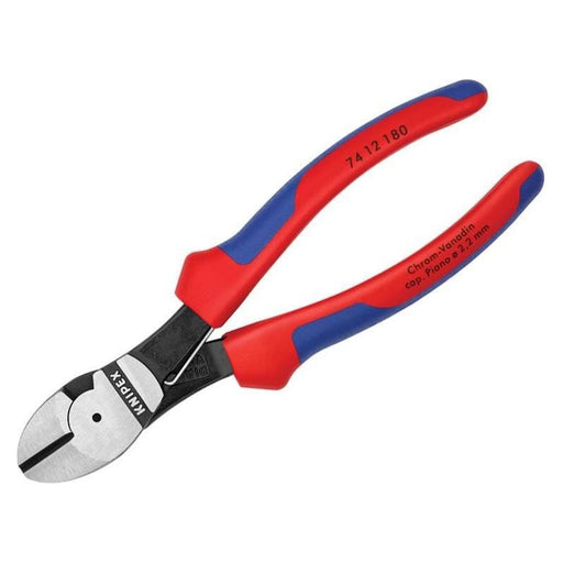 Knipex High Leverage Diagonal Cutters Multi-Component Grip with Spring 180mm Knipex - RockBottom Northampton
