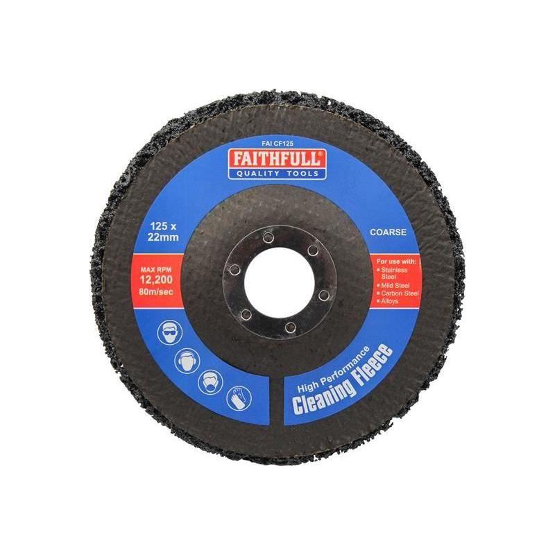 Faithfull Cleaning Fleece Disc Coarse 125 x 22mm Faithfull - RockBottom Northampton
