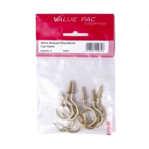38mm EB Shouldered Cup Hooks 8pk