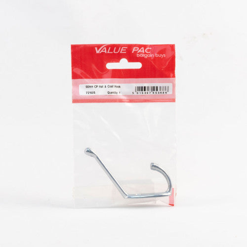 90mm CP Die Cast Hat & Coat Hooks