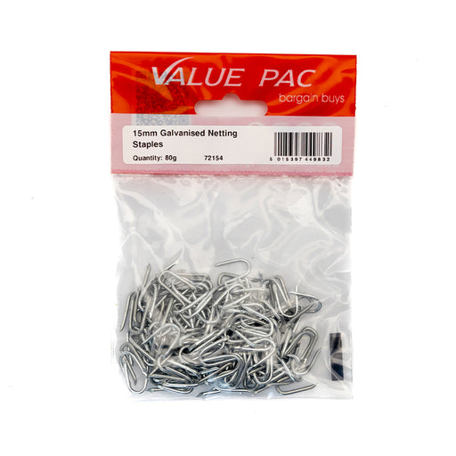 15mm Galv Netting Staples (80g Pack) - Pack of 10