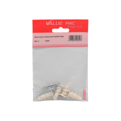 25mm Nylon Plasterboard Speed Plugs