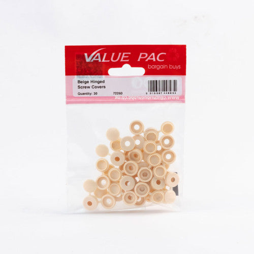 Beige Hinged Screw Covers (Pack of 30)