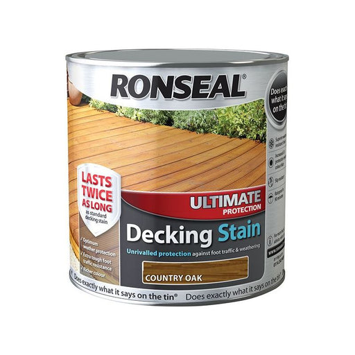 Ronseal Ultimate Protection Decking Stain Country Oak 2.5 litre Ronseal - RockBottom Nothampton