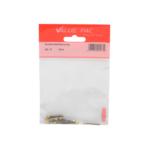 Knurled Head Picture Pins 10pk