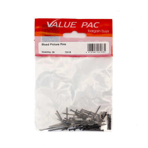 Blued Picture Pins 50pk
