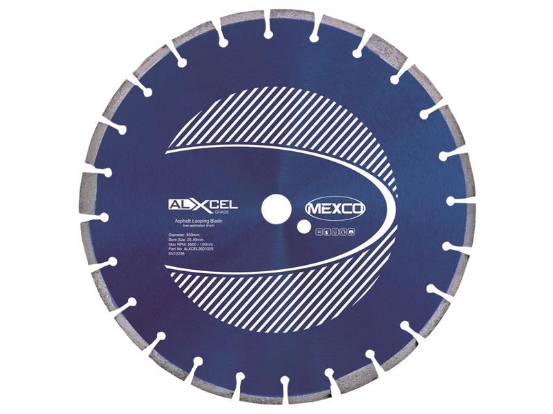 MEXCO Asphalt Looping Diamond Blade 350 x 25.4mm x 10mm Width